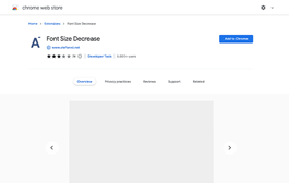 Install Font Size Decrease browser extension
